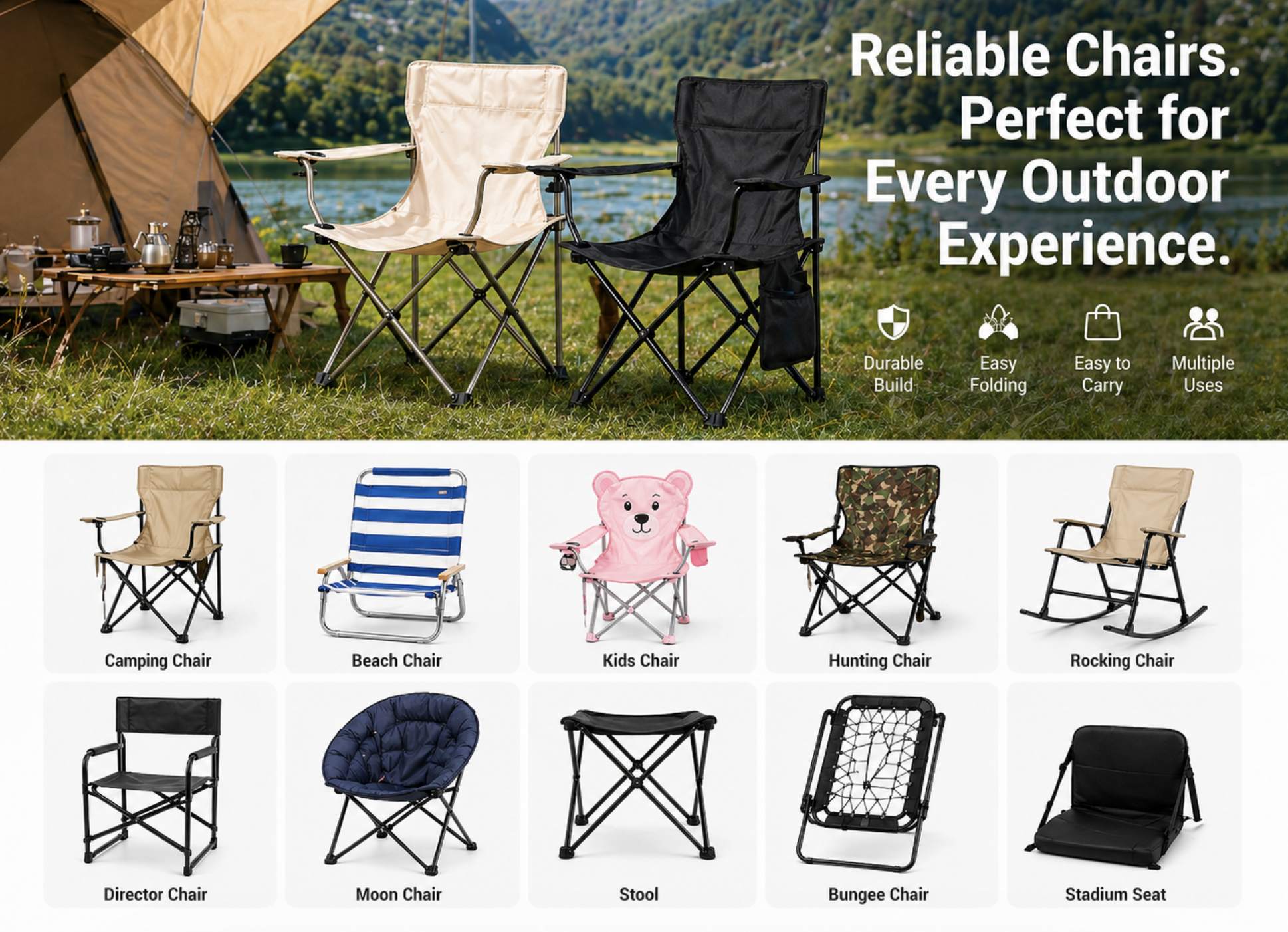 chaise de camping personnalisée