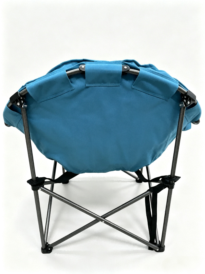 Padded Folding Camping Moon Chair with Side Storage Pocket